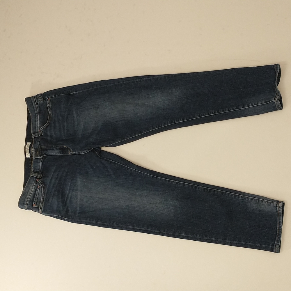 USA Made Denim Blue Jeans sz 30 waist 34 - 36 Stretch 98/2 Cotton Mid Rise SeeMs